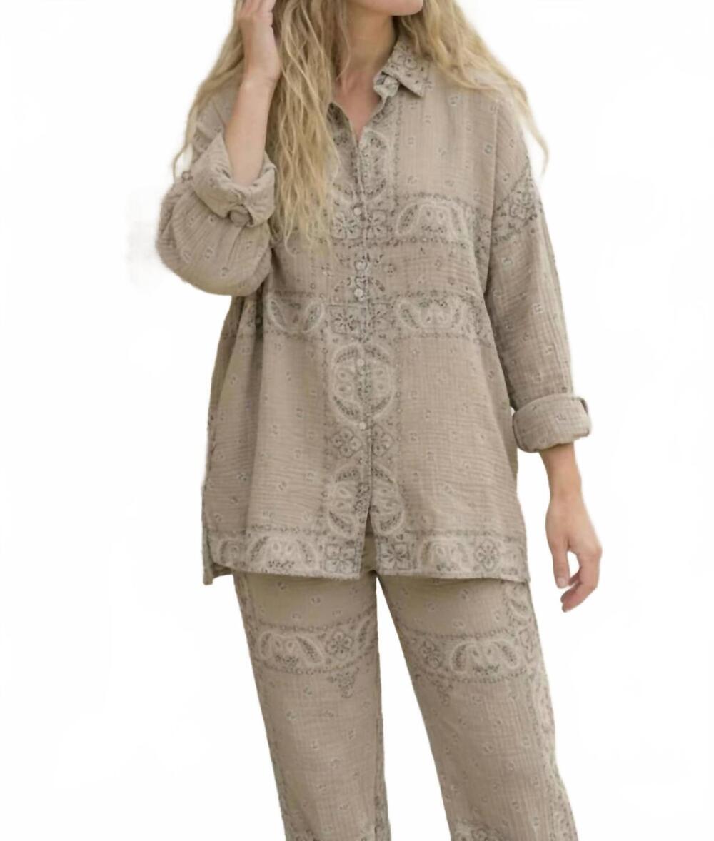 NEW SHANNON PASSERO bandana boyfriend shirt in sand